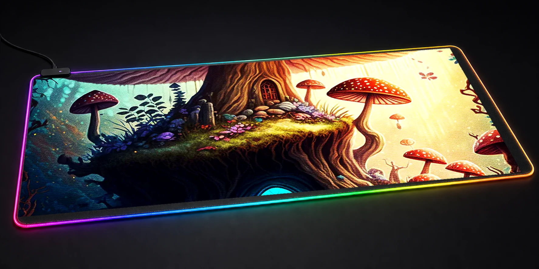 Mushroom Home RGB Desk Mat RGB desk mat