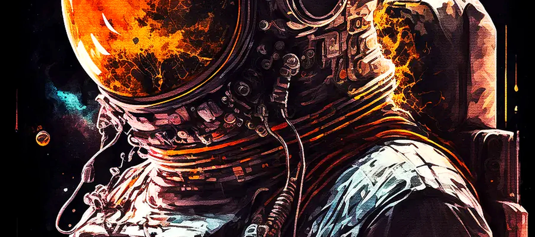 Astronaut Inspired RGB Desk Mat full-width design preview