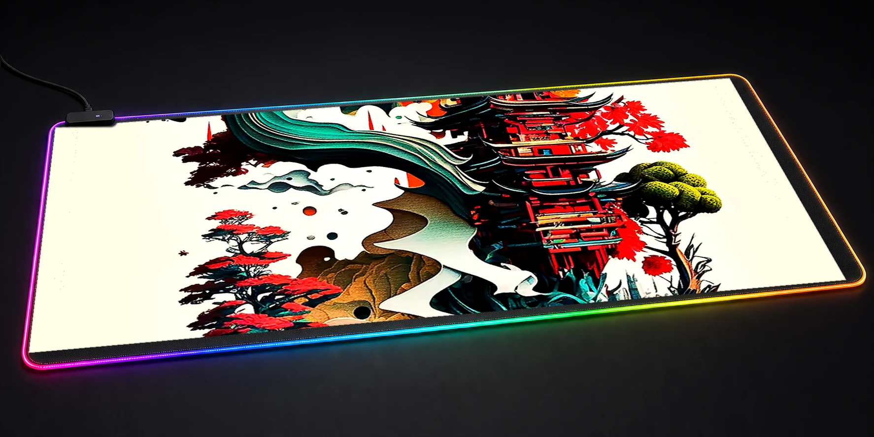 Modern art of Japanese RGB Desk Mat RGB desk mat
