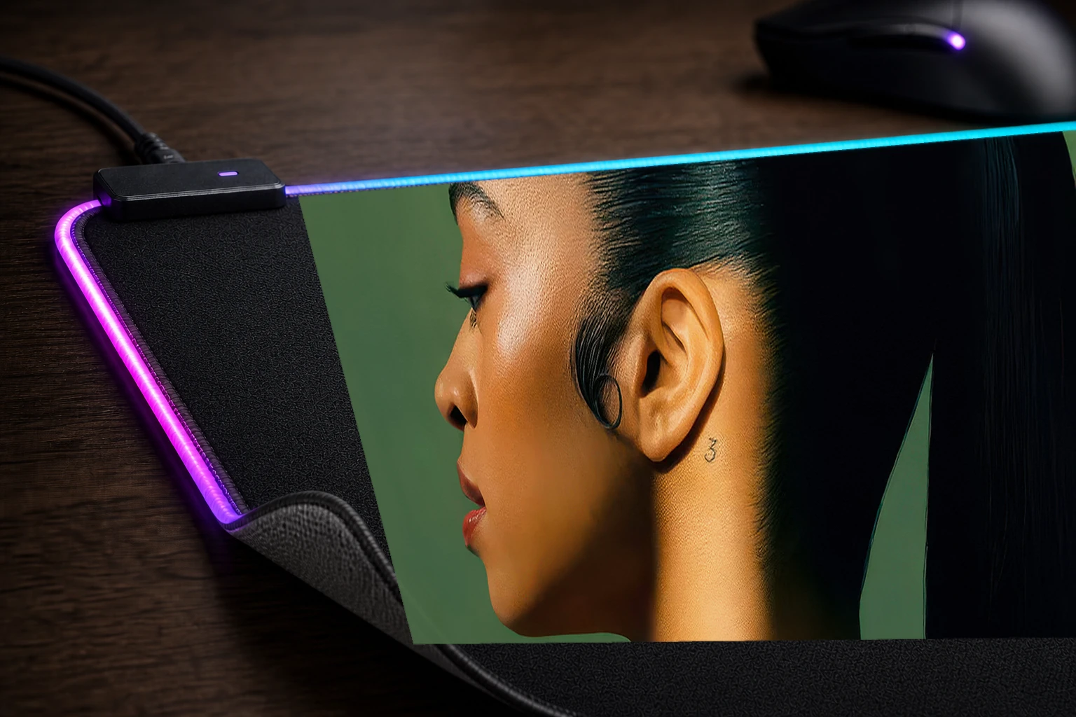 Ella Mai Album Cover RGB Desk Mat controller and material detail