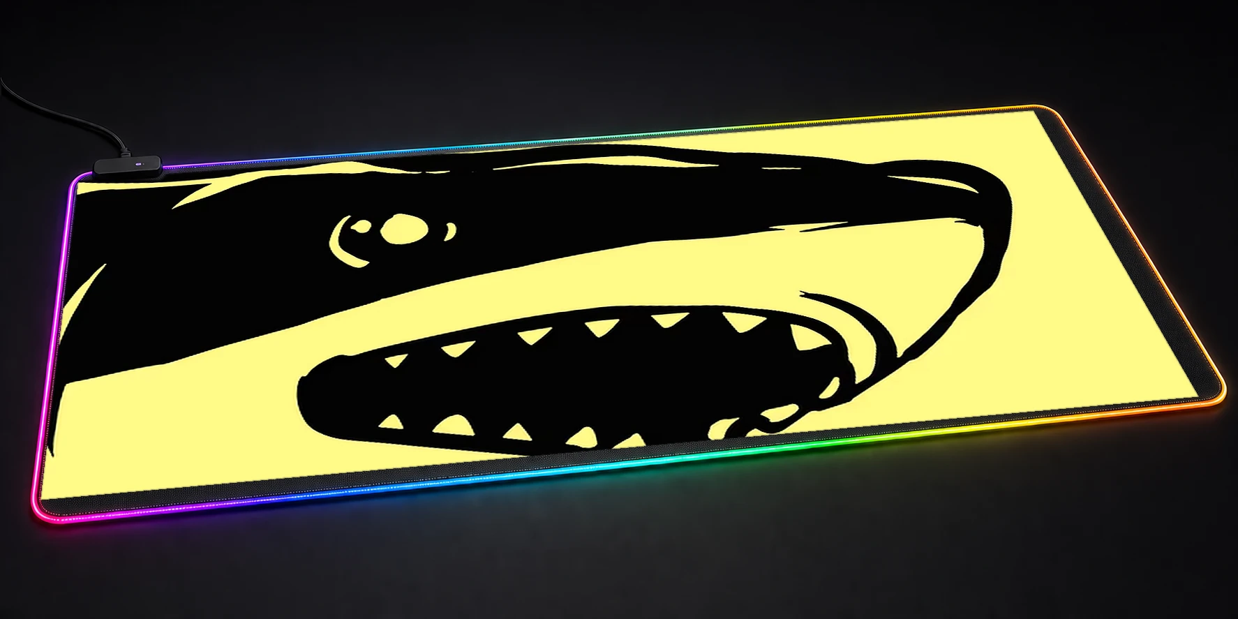 illustration Of Shark RGB Desk Mat RGB desk mat