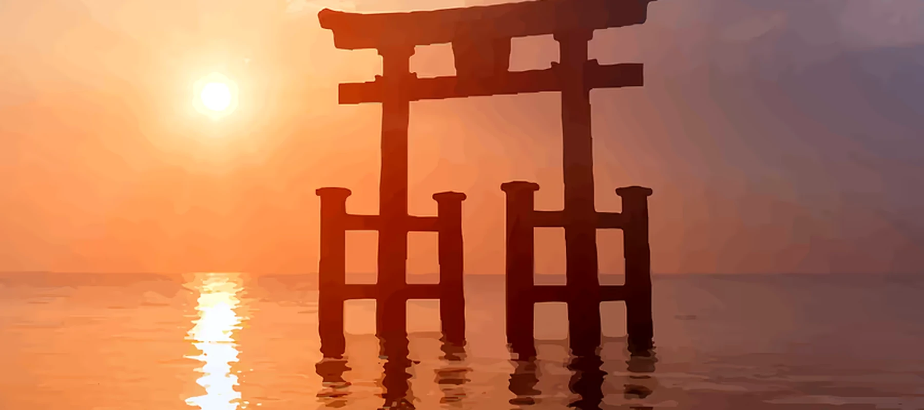 Itsukushima Gate RGB Desk Mat full-width design preview