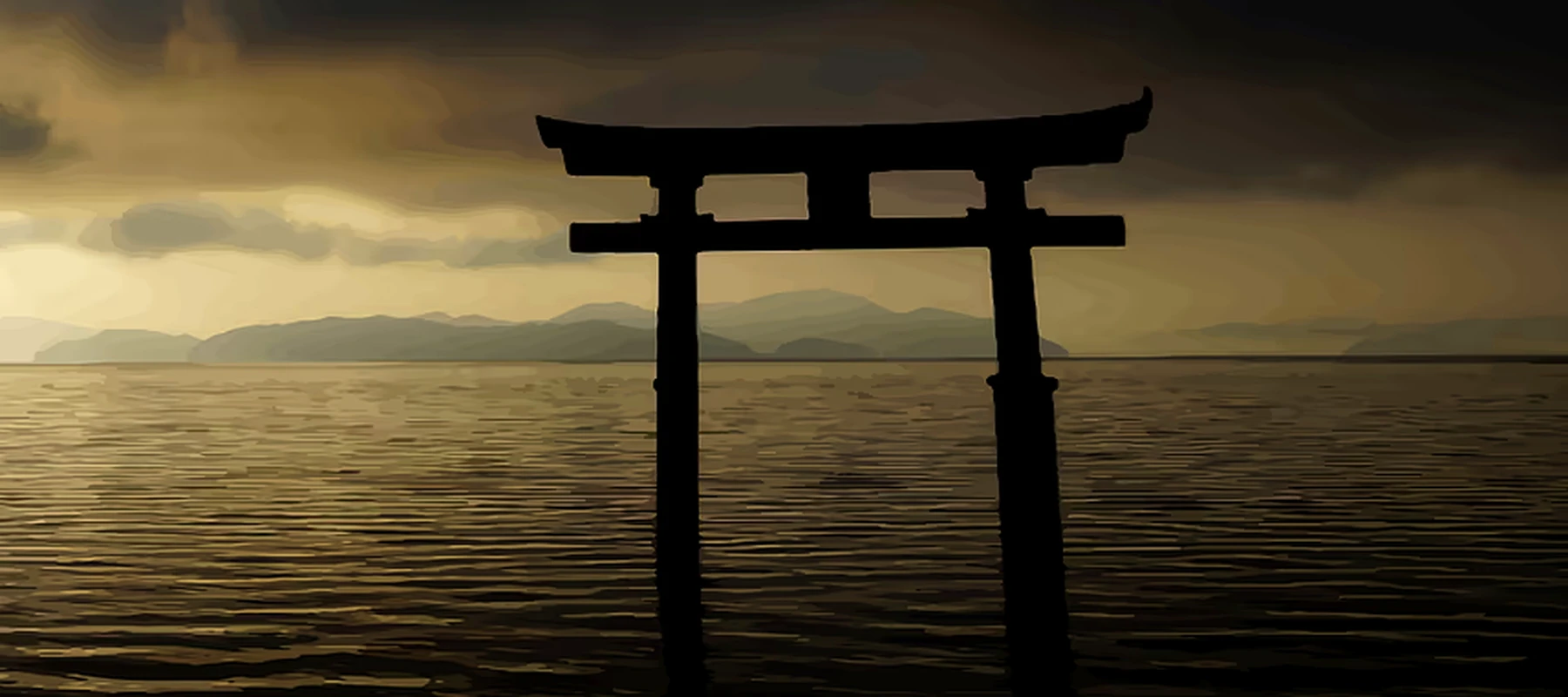 Itsukushima Gate RGB Desk Mat full-width design preview