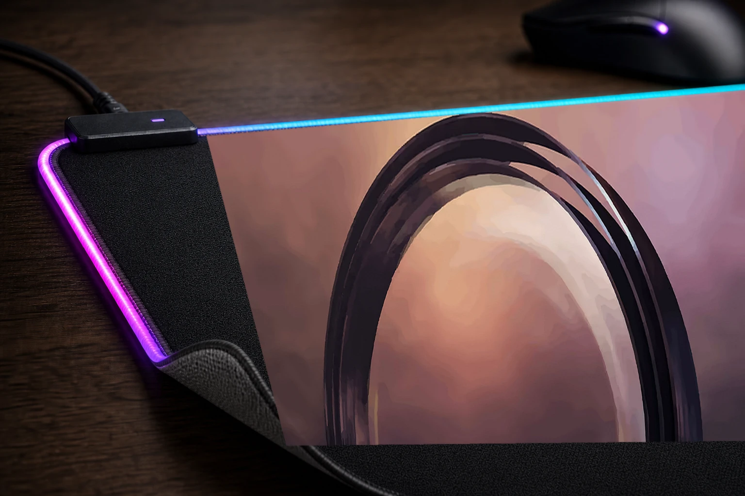 starfield game RGB Desk Mat controller and material detail