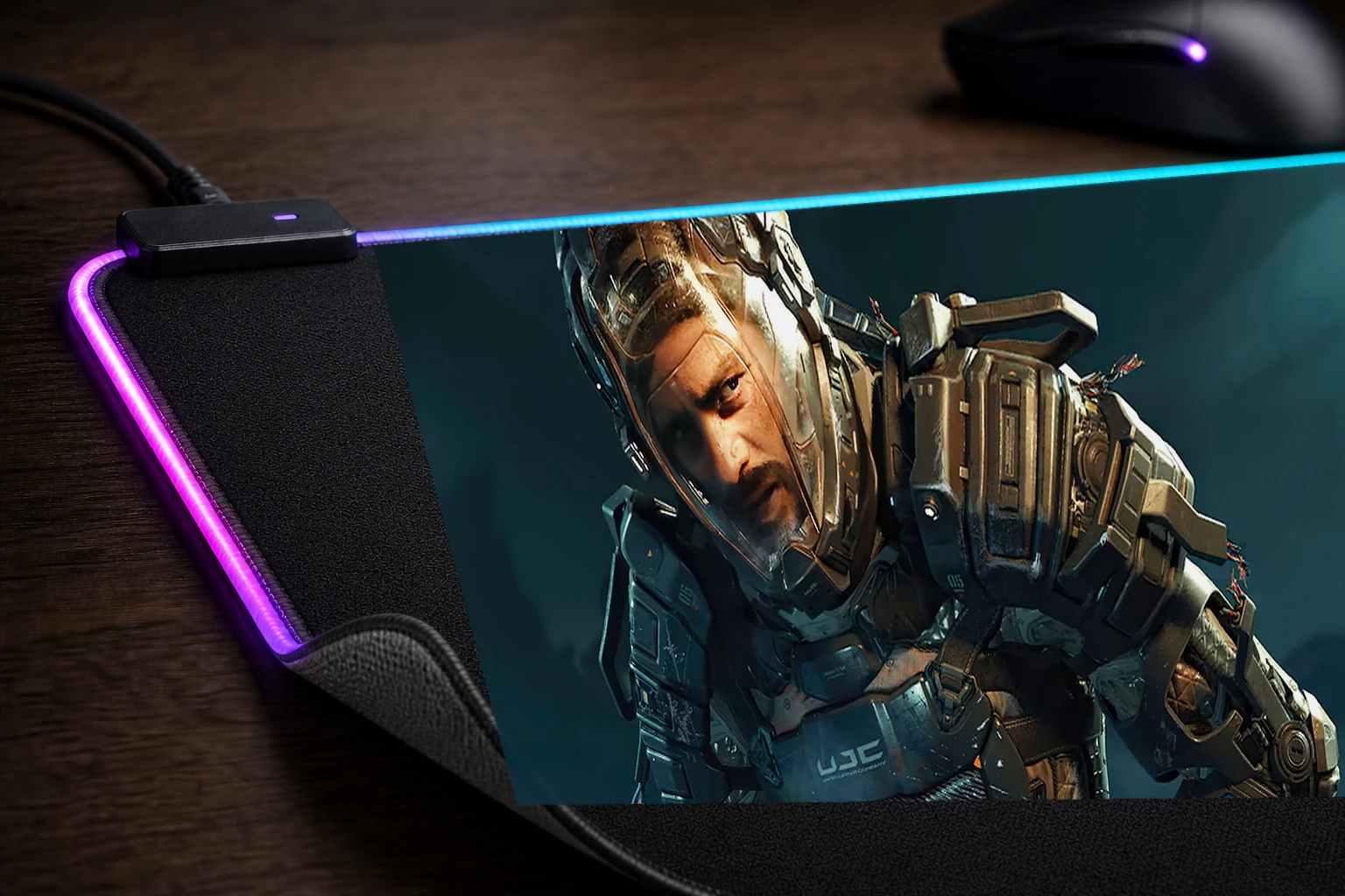The Callisto Protocol Game RGB Desk Mat controller and material detail