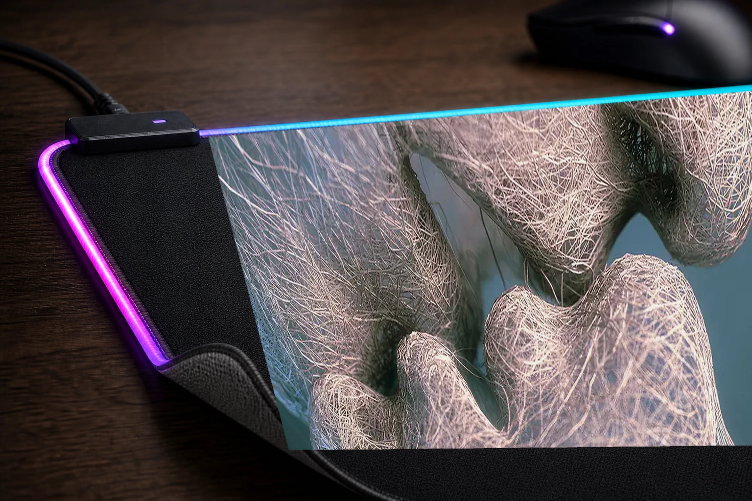 deep love RGB Desk Mat controller and material detail