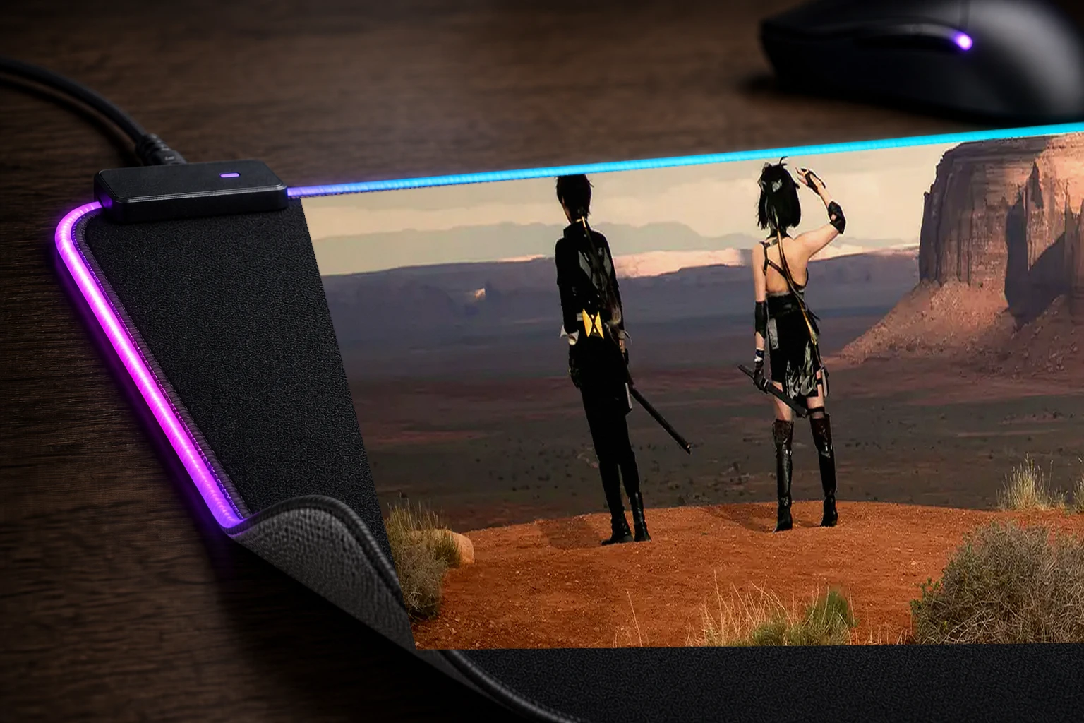 Wuthering Waves Game RGB Desk Mat controller and material detail