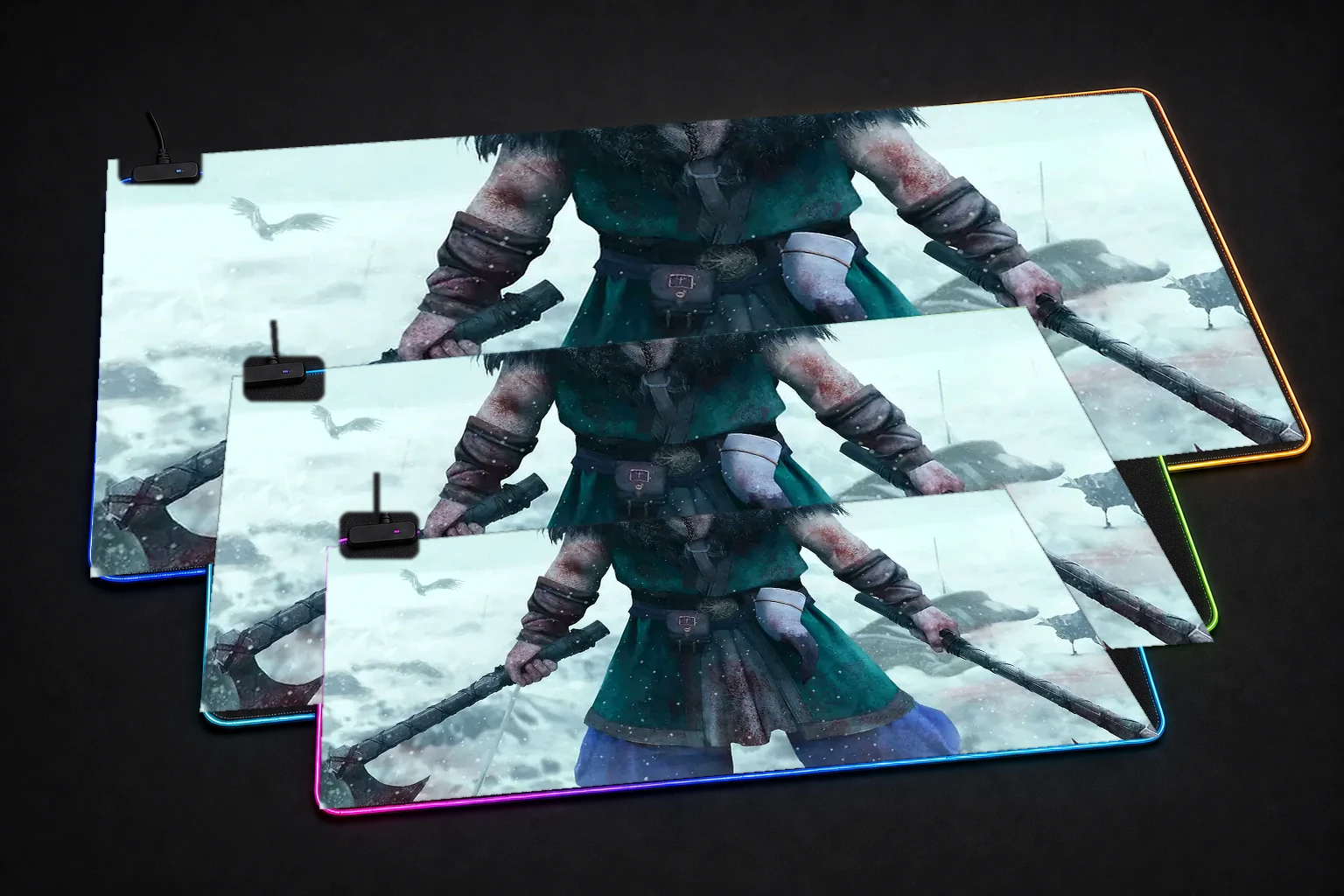 expeditions viking RGB Desk Mat three-size comparison
