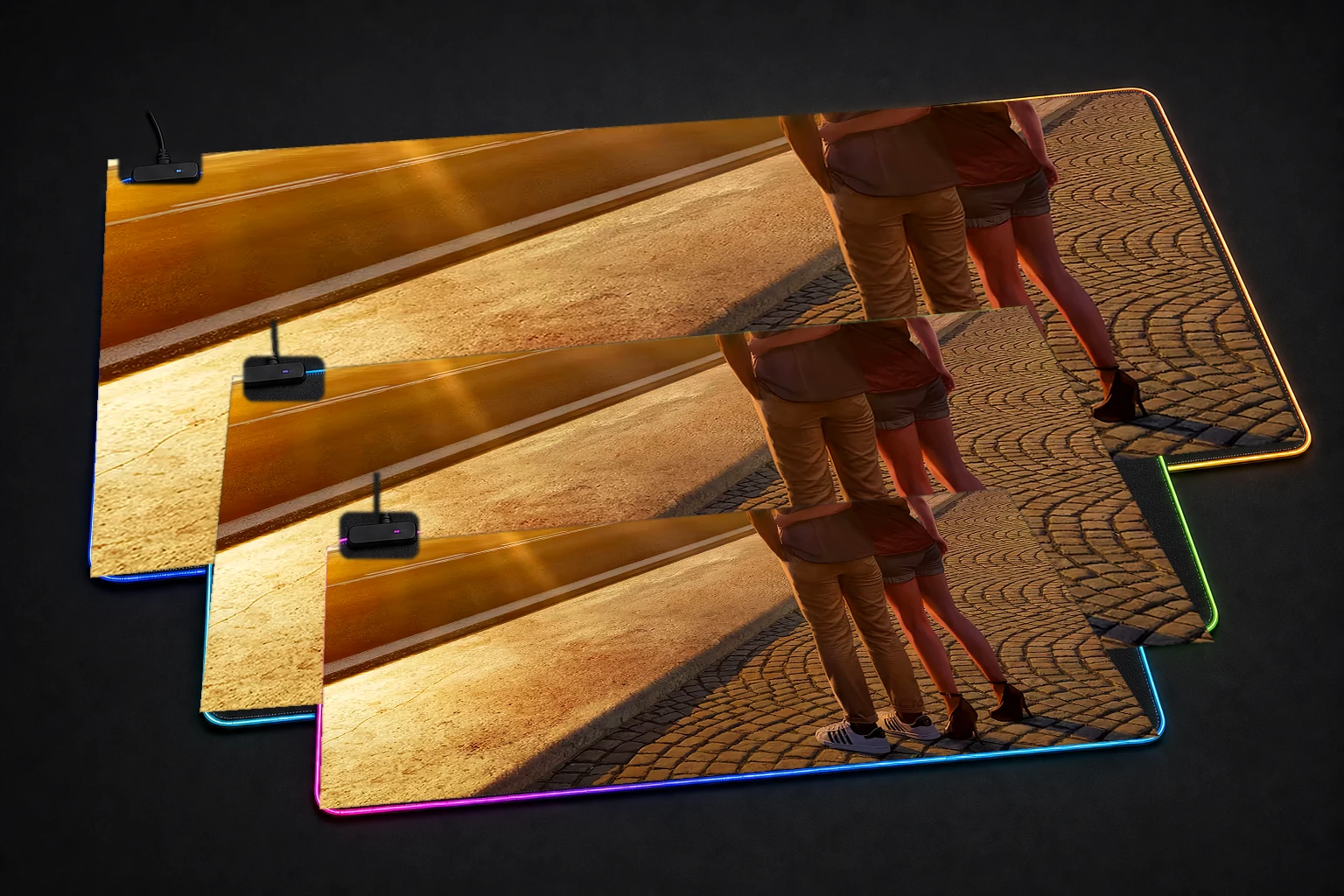 Life By You RGB Desk Mat three-size comparison
