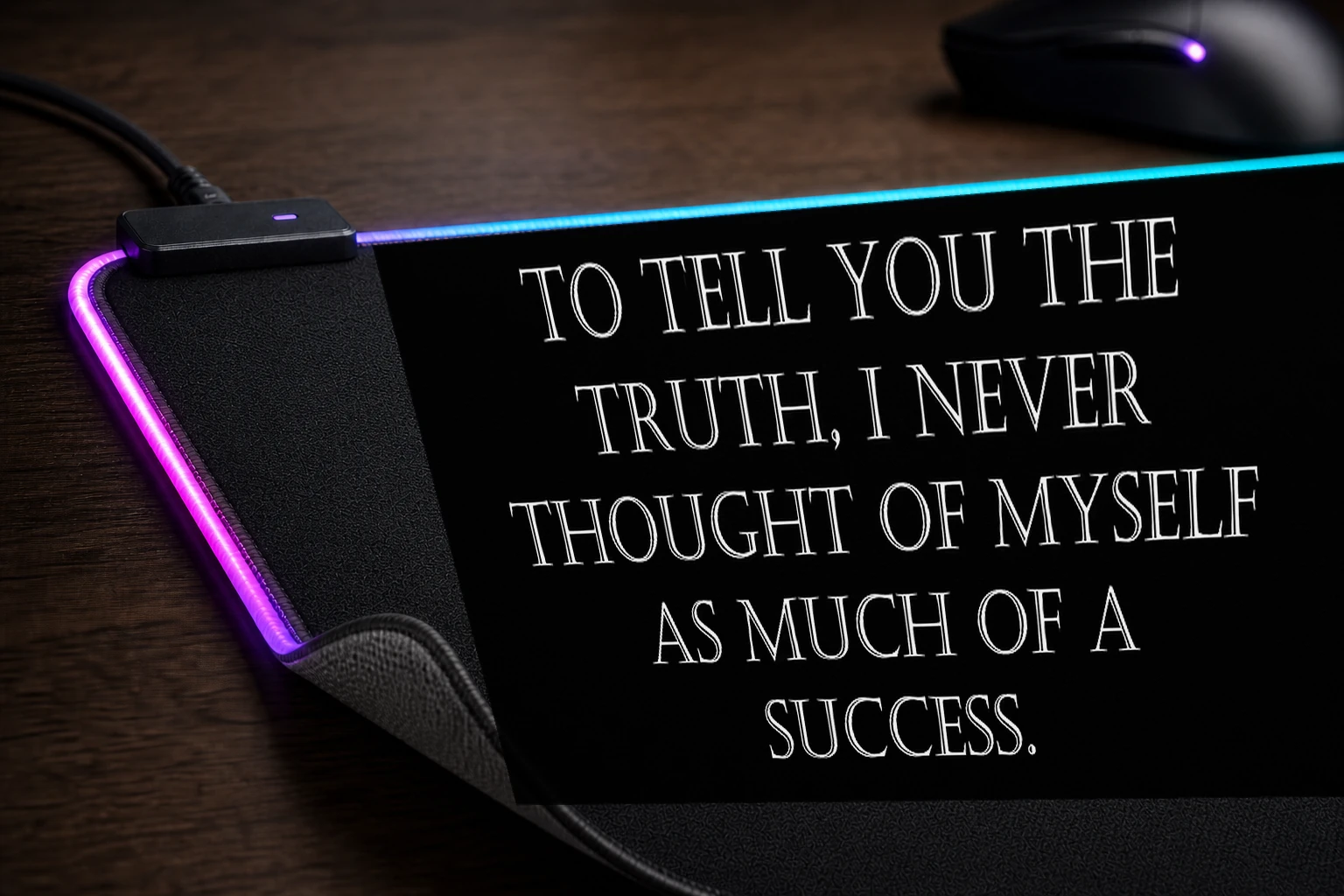 stan lee quotes RGB Desk Mat controller and material detail