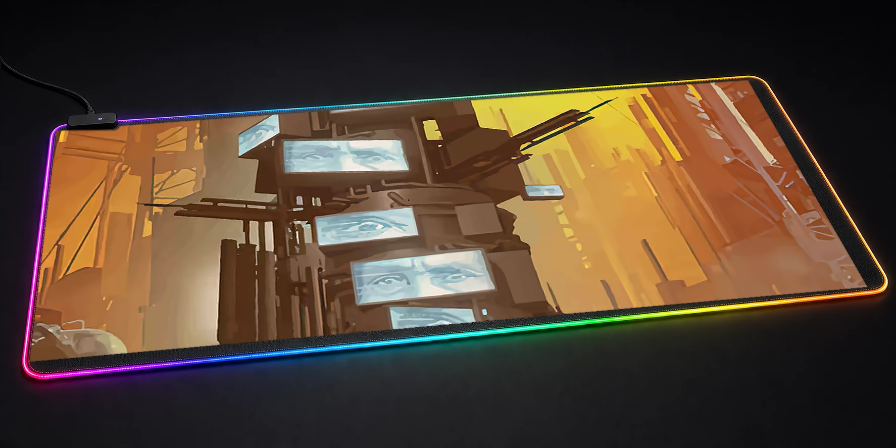 Dystopian City RGB Desk Mat RGB desk mat