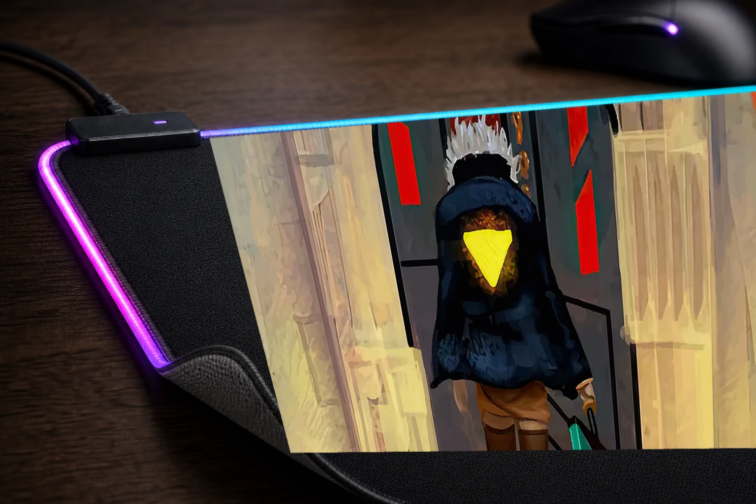 Transistor RGB Desk Mat controller and material detail