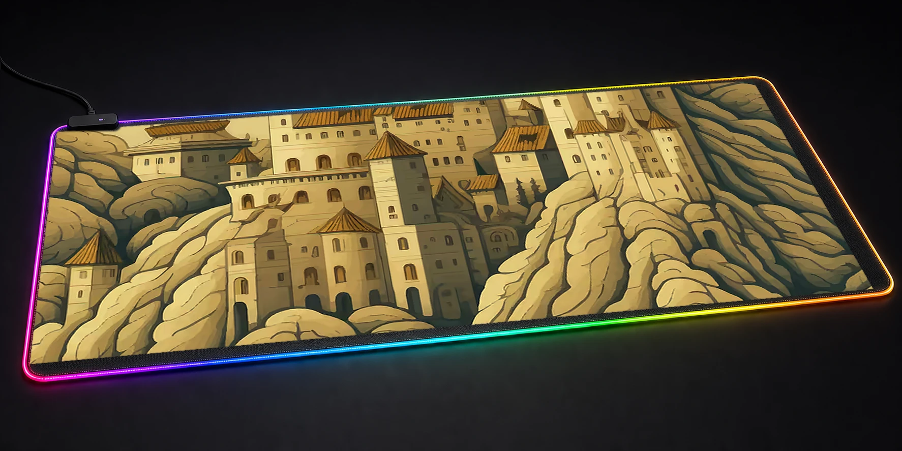 Enchanted Medieval Castle RGB Desk Mat RGB desk mat
