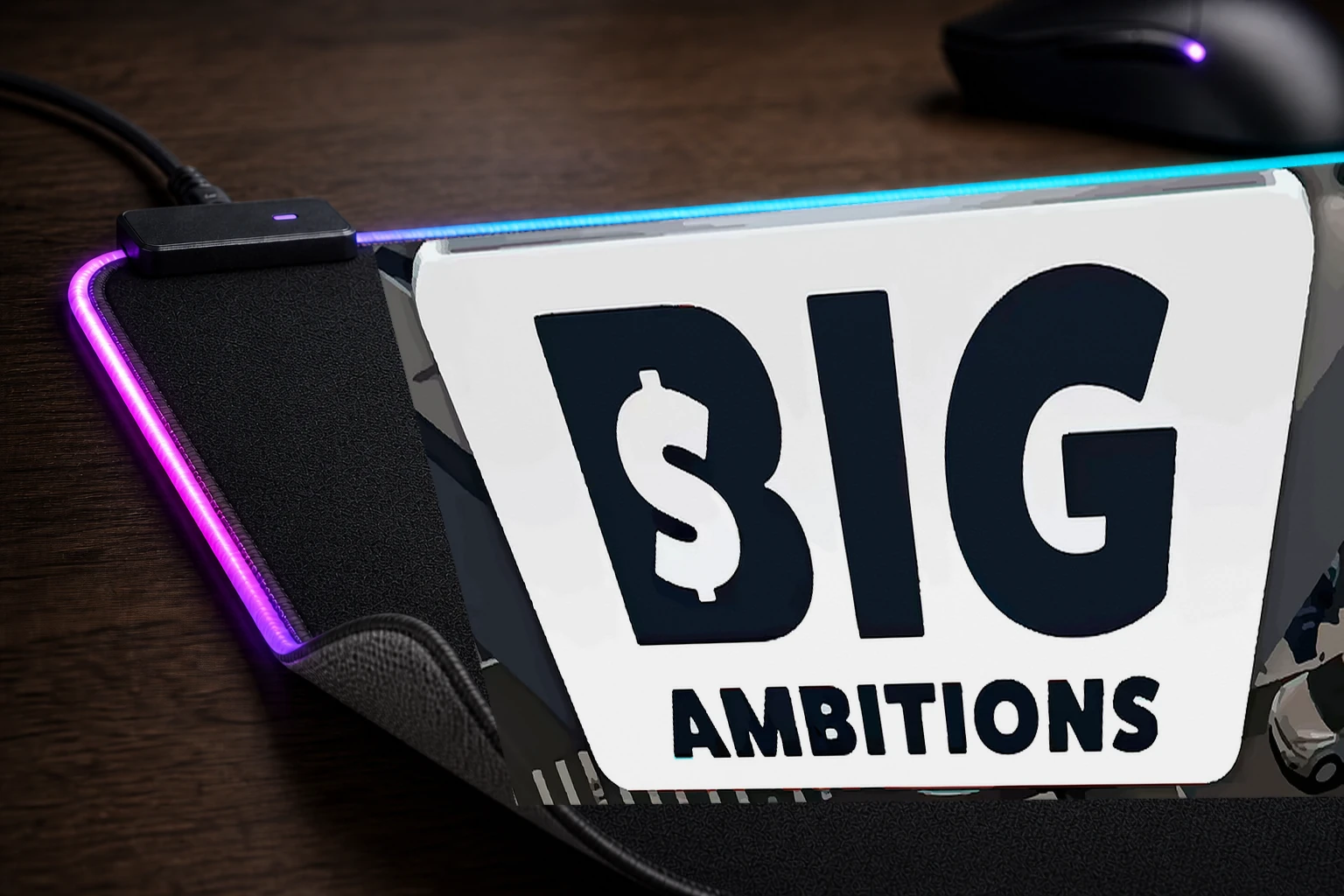 Big Ambitions Game RGB Desk Mat controller and material detail