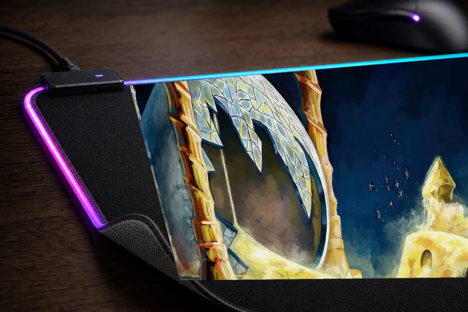 Braid RGB Desk Mat controller and material detail