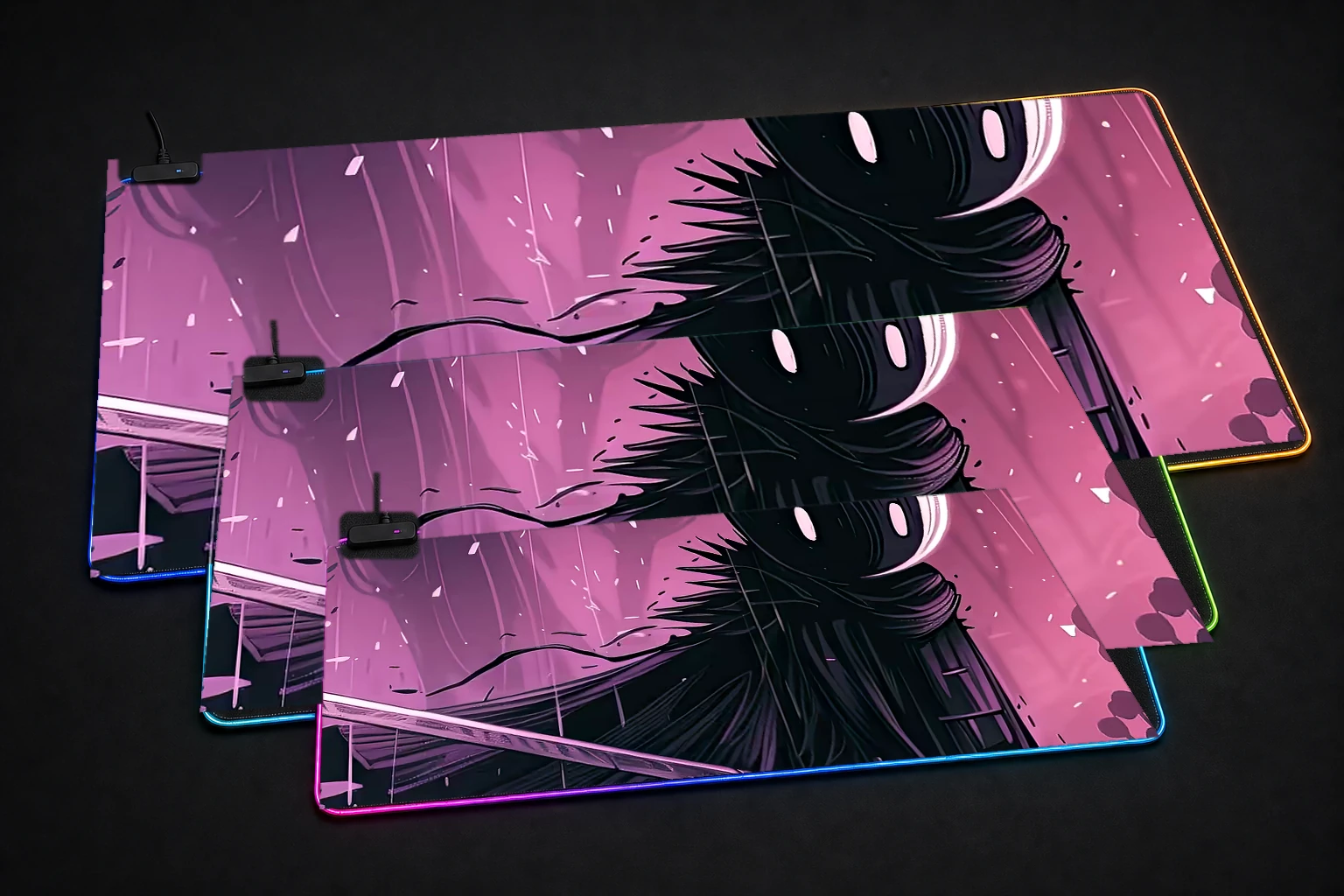 Hollow Knight RGB Desk Mat three-size comparison