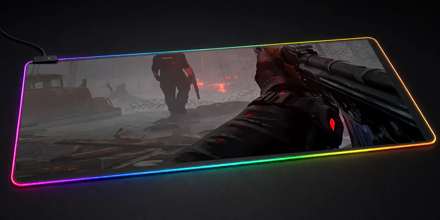 Phantom Line RGB Desk Mat RGB desk mat