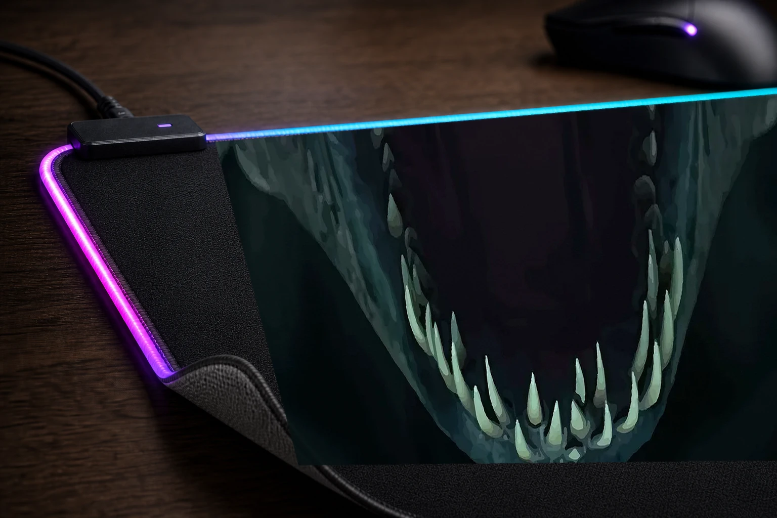 Dead By Daylight RGB Desk Mat controller and material detail