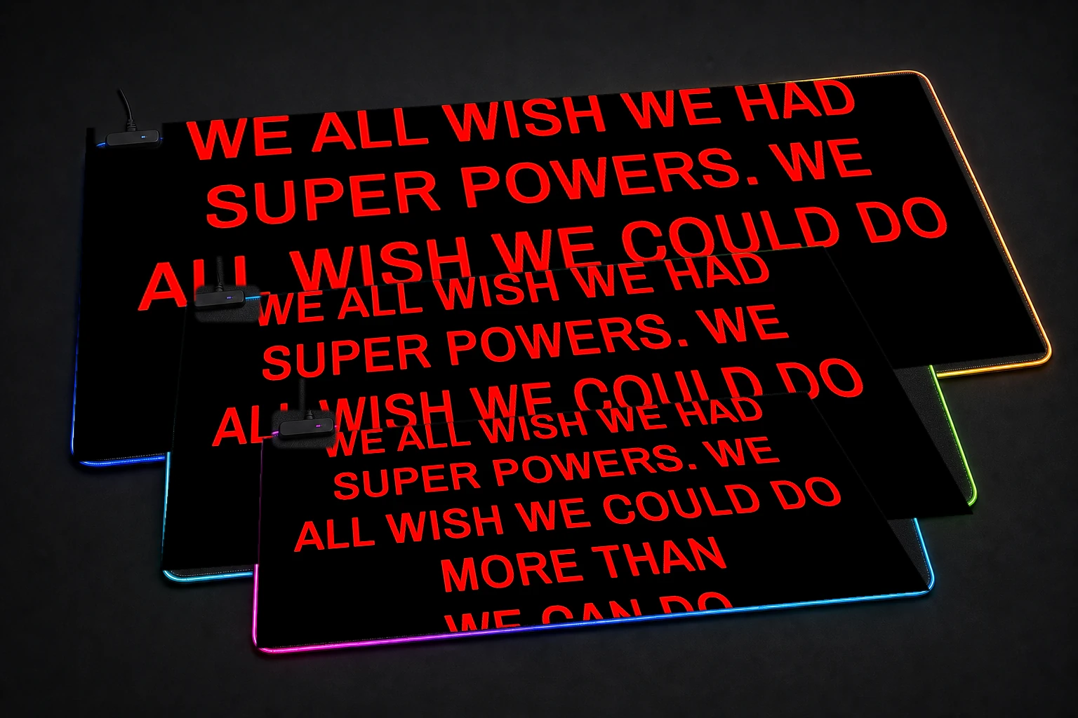 stan lee quotes RGB Desk Mat three-size comparison