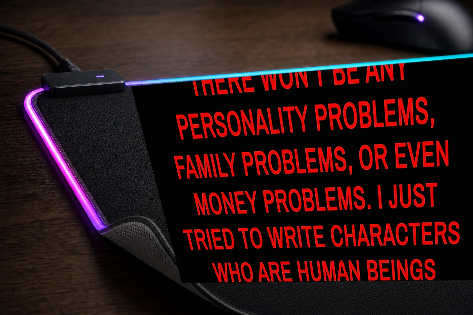 stan lee quotes RGB Desk Mat controller and material detail