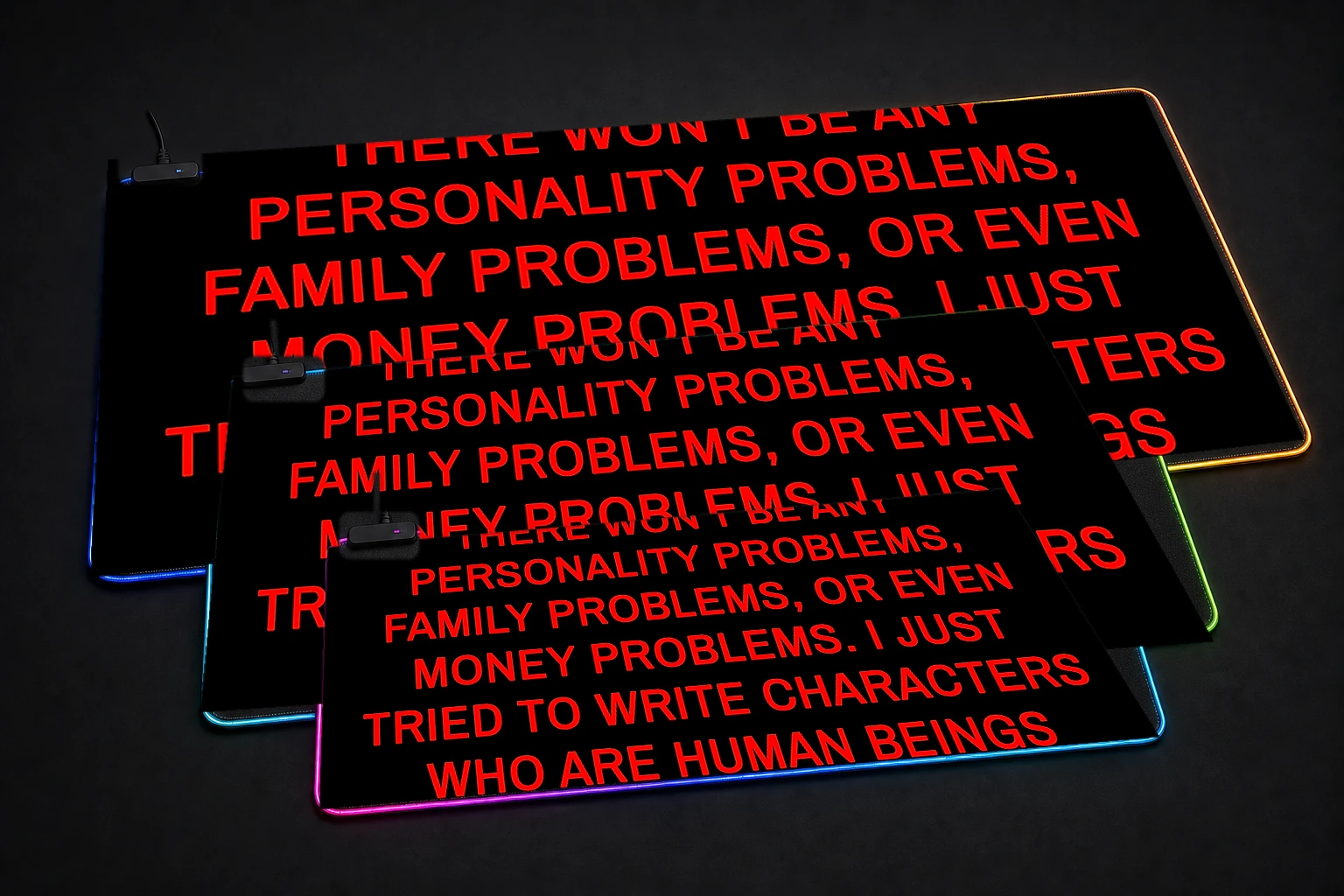 stan lee quotes RGB Desk Mat three-size comparison