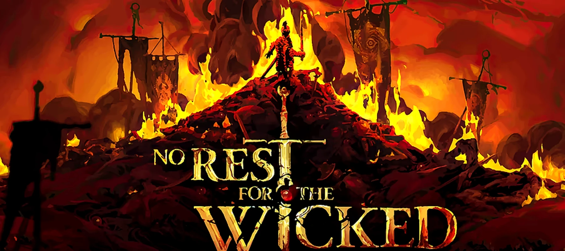 No Rest for the Wicked RGB Desk Mat full-width design preview
