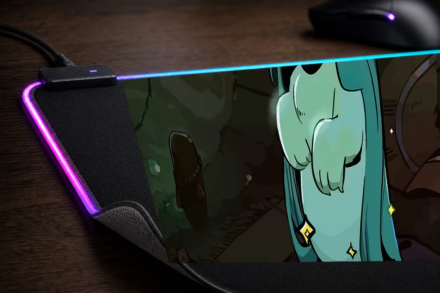 Dora Hades 2 Game RGB Desk Mat controller and material detail