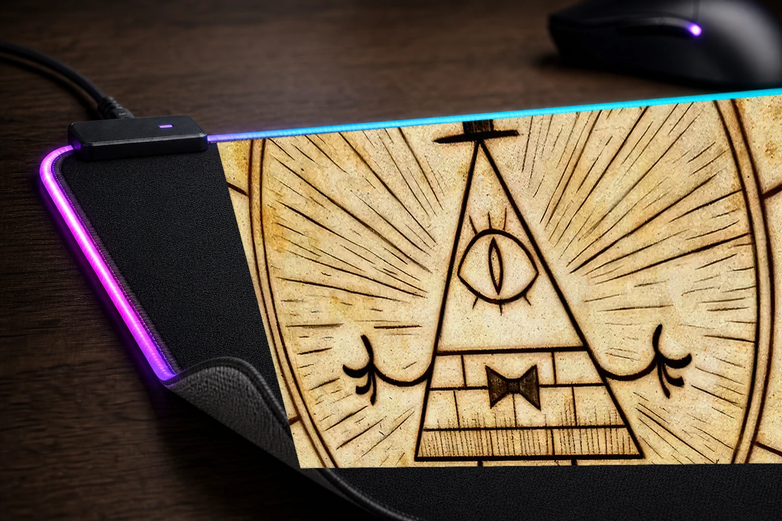 Gravity Falls RGB Desk Mat controller and material detail