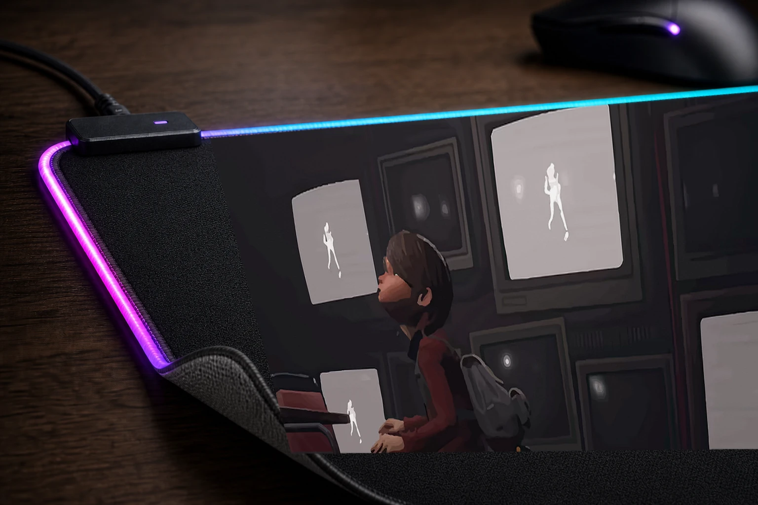 GYLT Game RGB Desk Mat controller and material detail