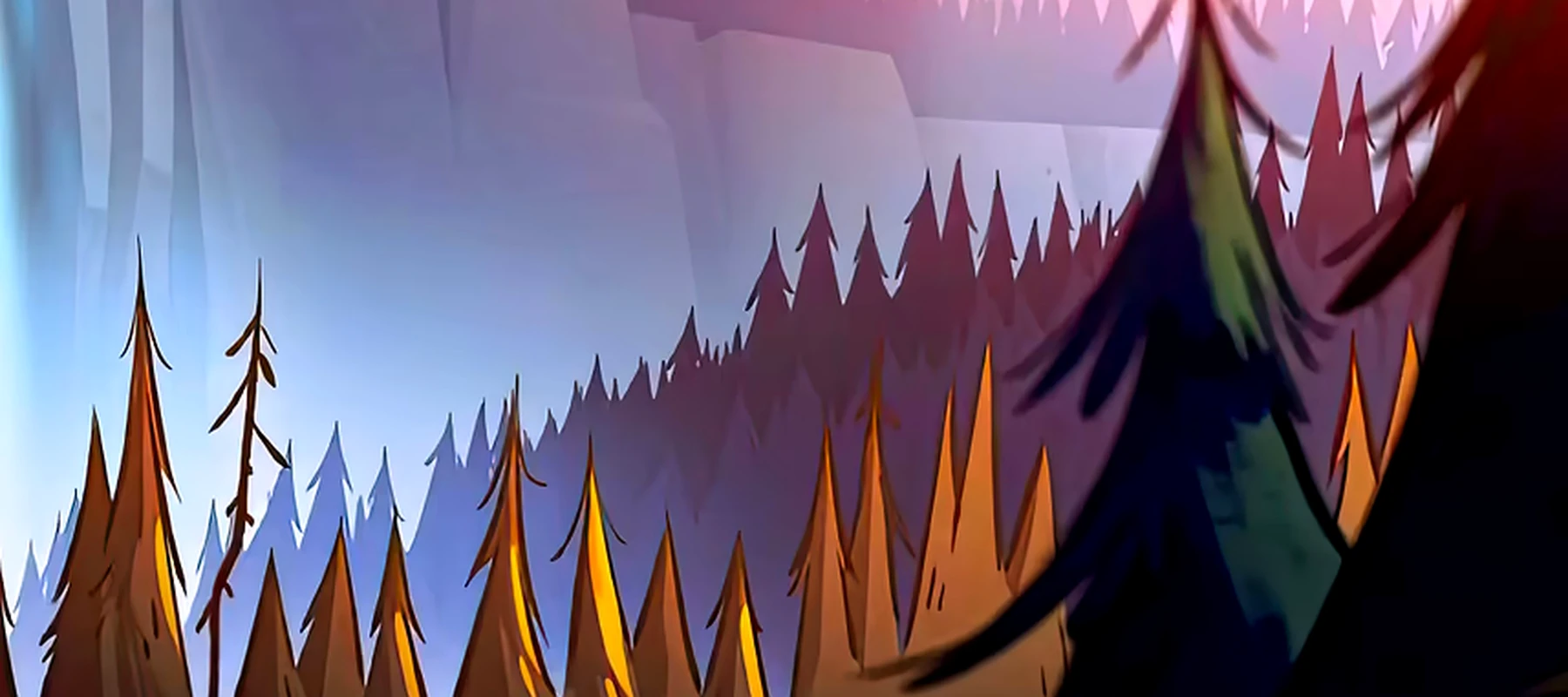 Waterfall Gravity Falls RGB Desk Mat full-width design preview