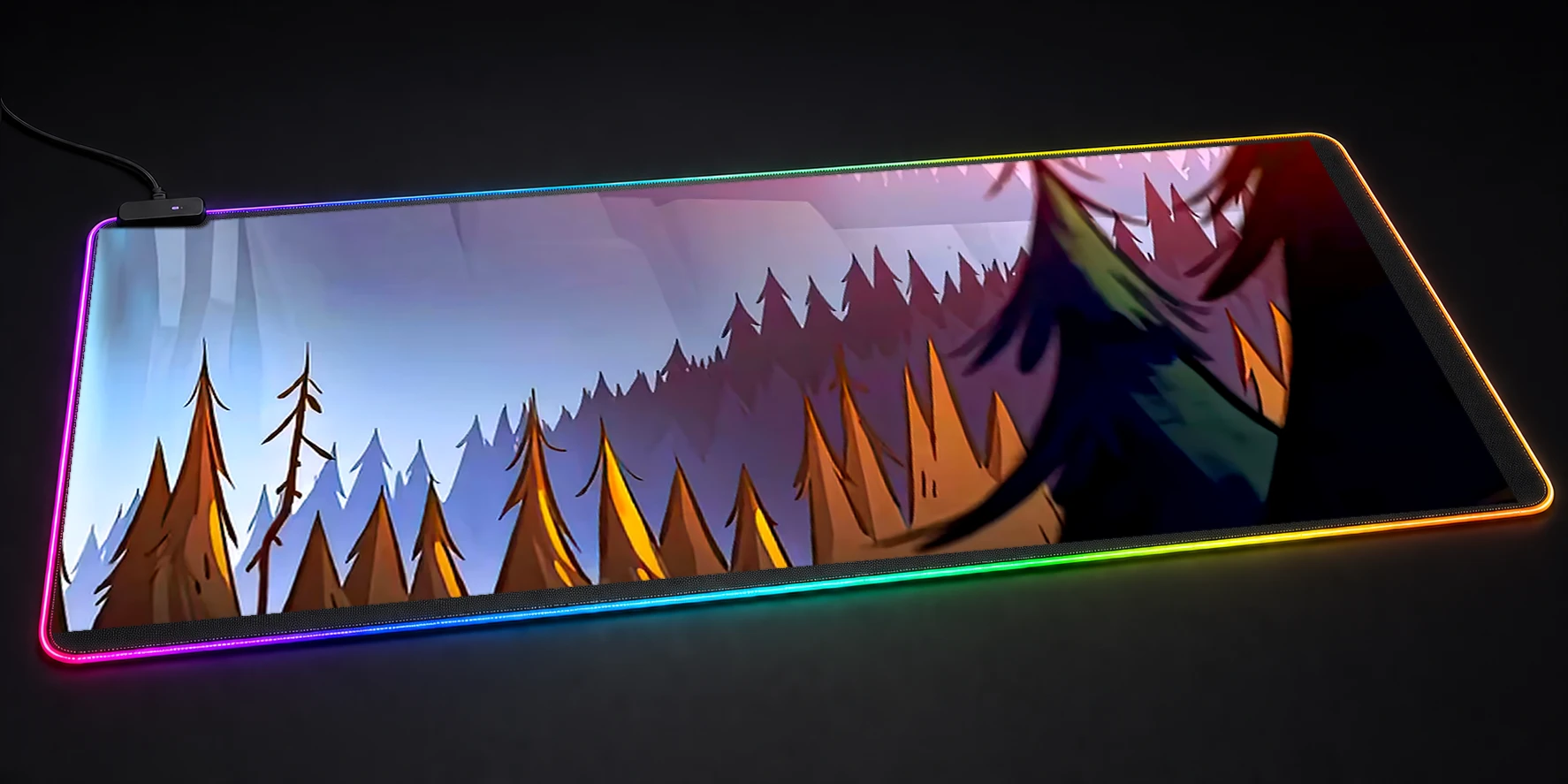 Waterfall Gravity Falls RGB Desk Mat RGB desk mat