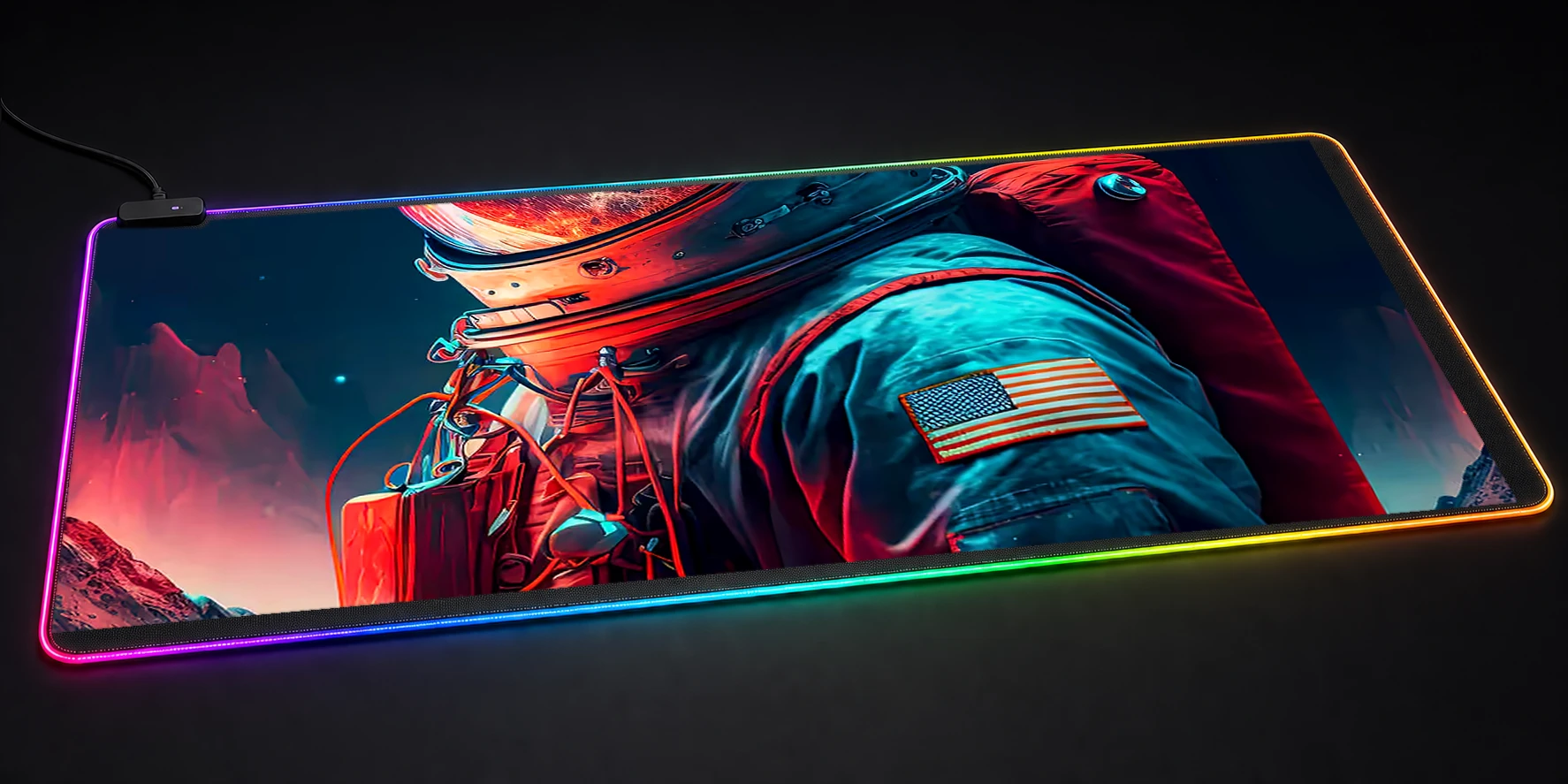 Beyond the Stars Astronaut RGB Desk Mat RGB desk mat