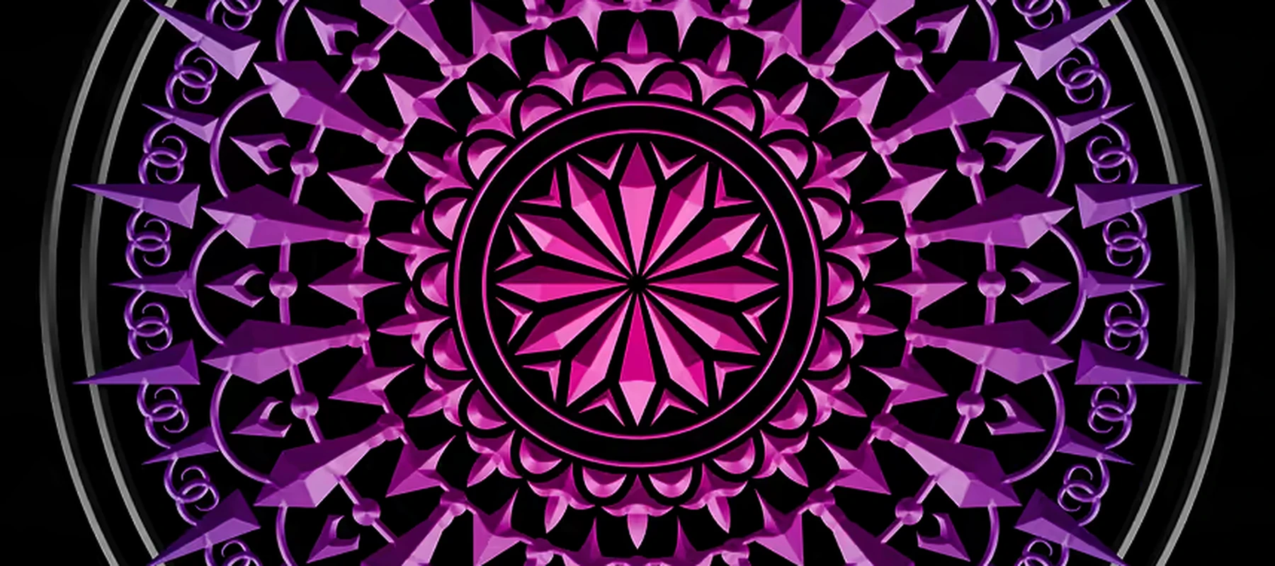 purple mandala RGB Desk Mat full-width design preview
