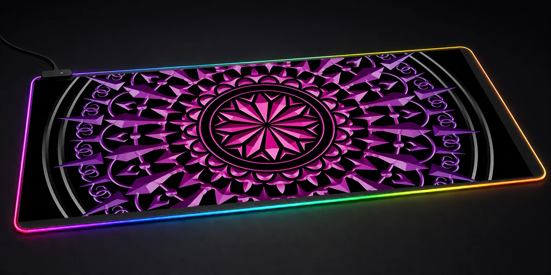 purple mandala RGB Desk Mat RGB desk mat