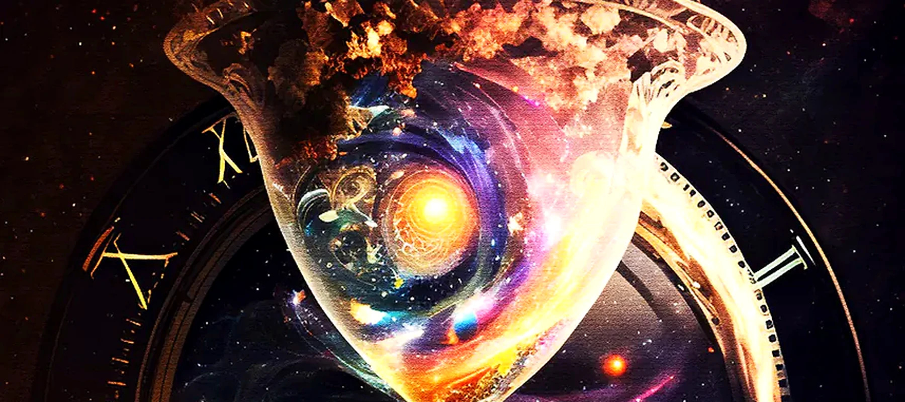 Universe of Time RGB Desk Mat full-width design preview
