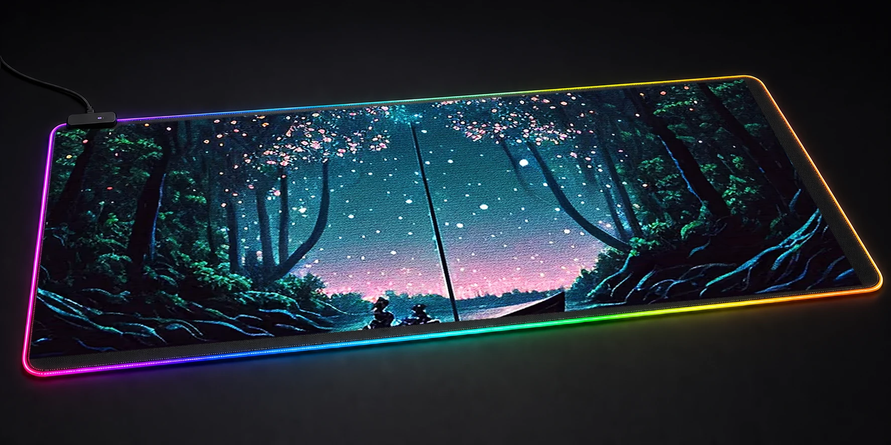Natures Dreams at Night RGB Desk Mat RGB desk mat