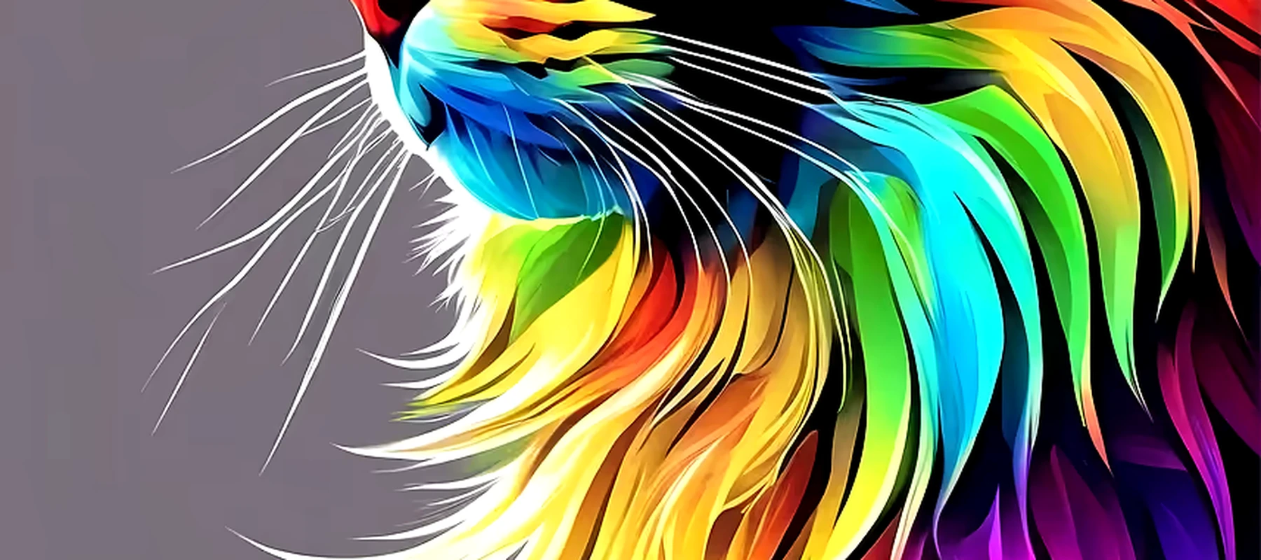 Cat RGB Desk Mat full-width design preview