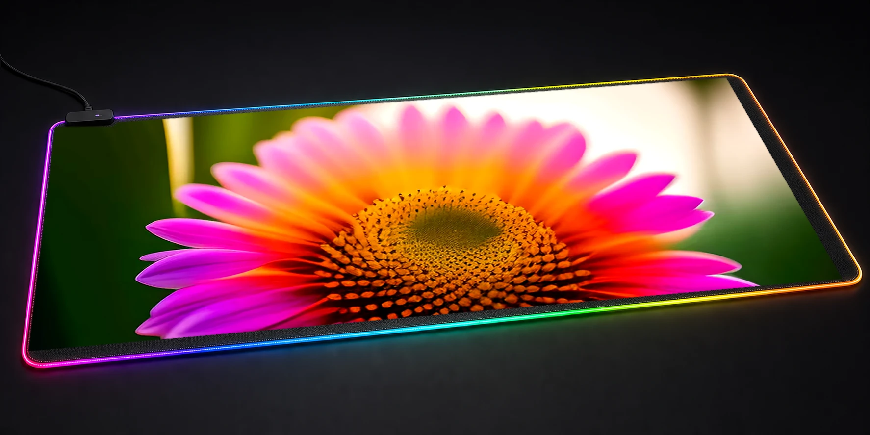 flower art RGB Desk Mat RGB desk mat