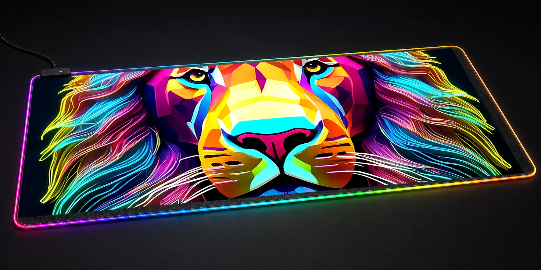 lion RGB Desk Mat RGB desk mat