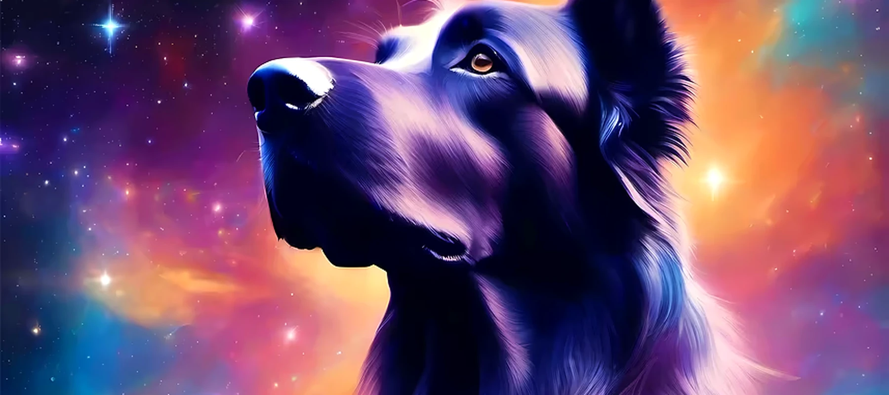 Space Dog RGB Desk Mat full-width design preview