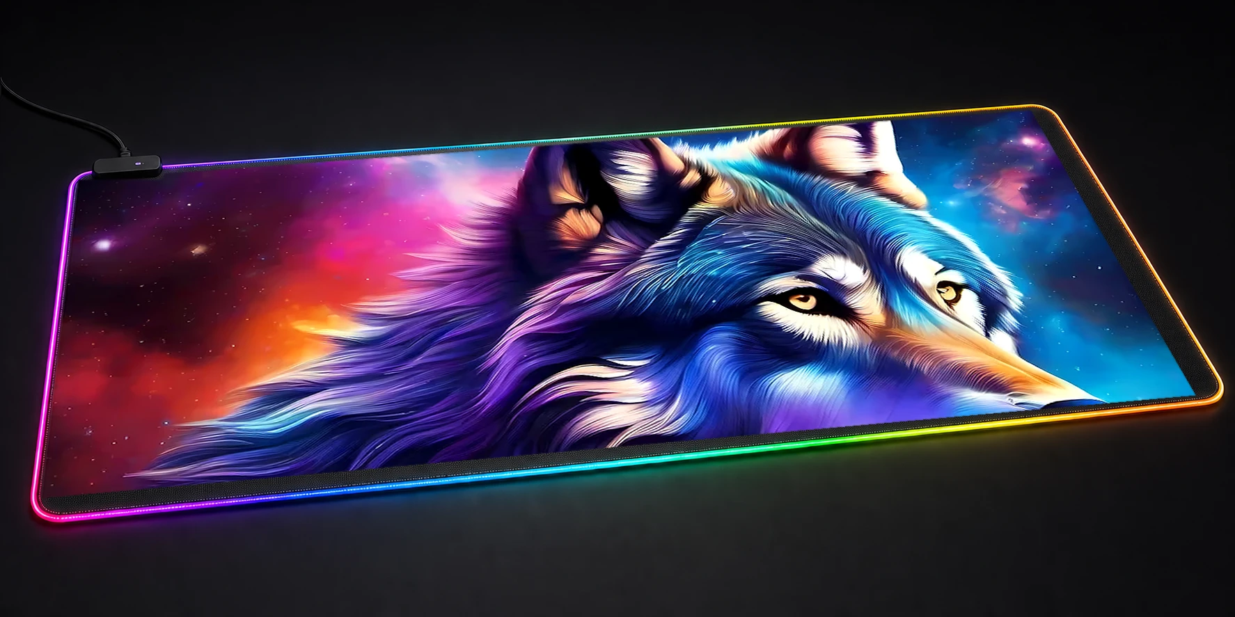 Space Wolf RGB Desk Mat RGB desk mat