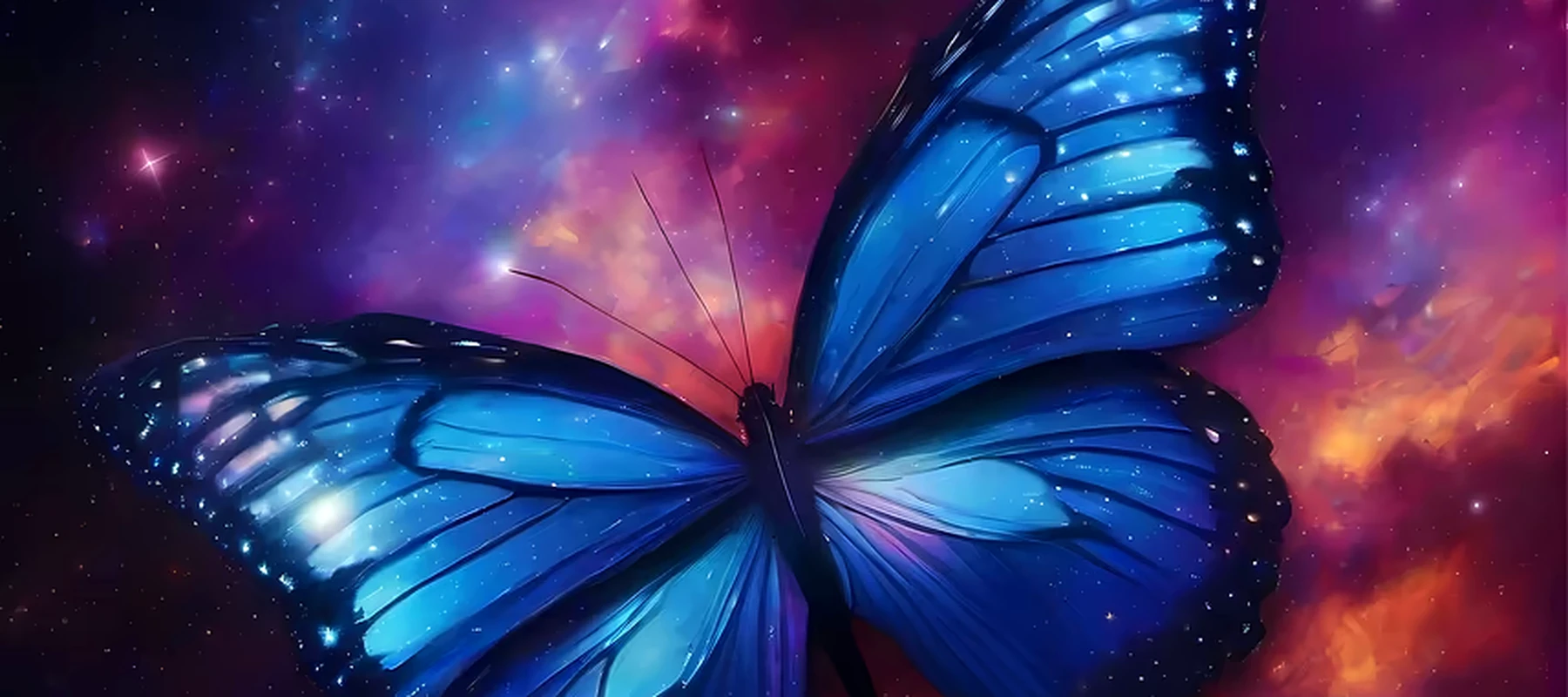 Space Butterfly RGB Desk Mat full-width design preview