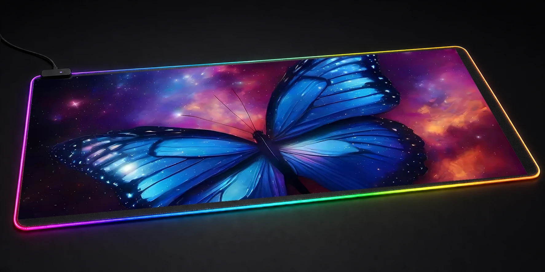 Space Butterfly RGB Desk Mat RGB desk mat