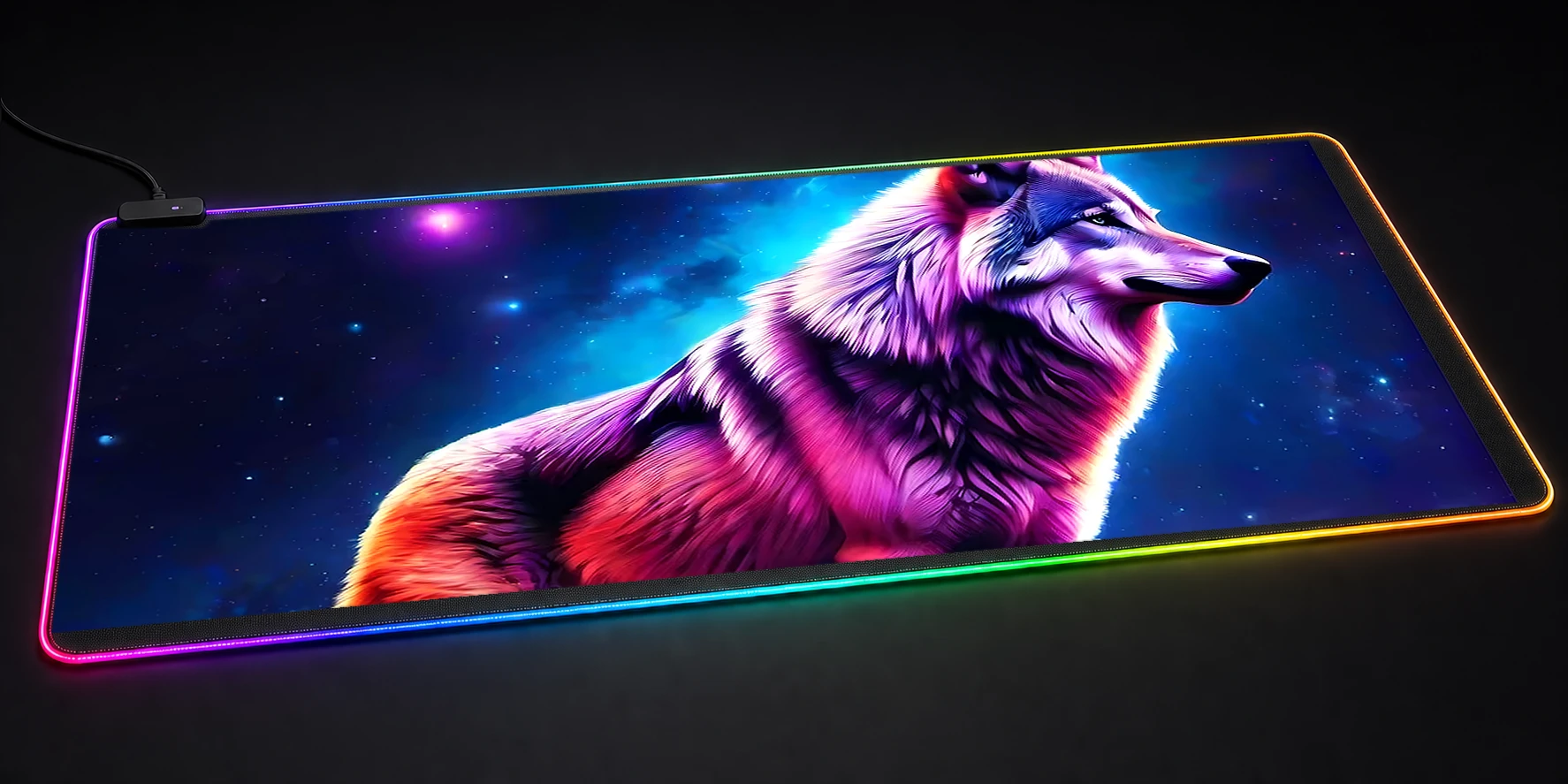Space Wolf RGB Desk Mat RGB desk mat