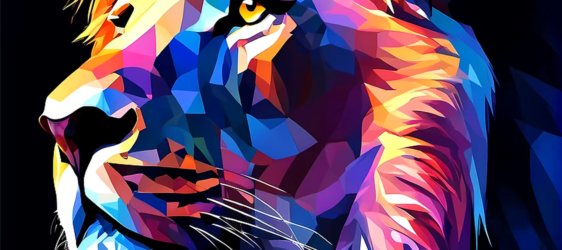 Lion RGB Desk Mat full-width design preview