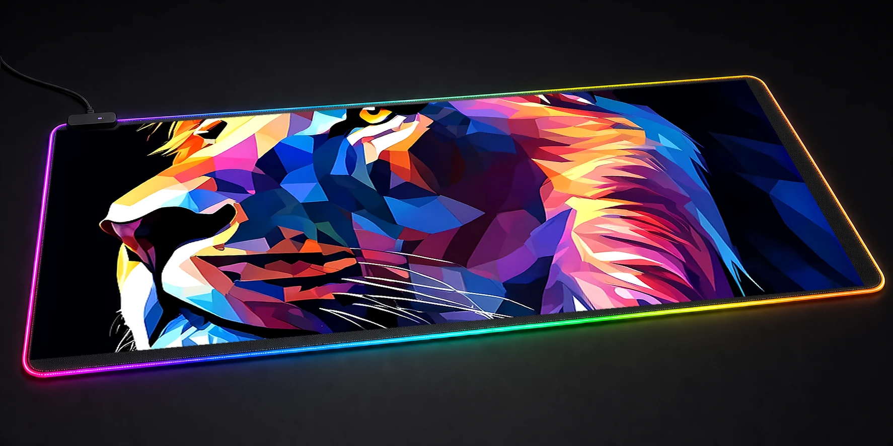 Lion RGB Desk Mat RGB desk mat