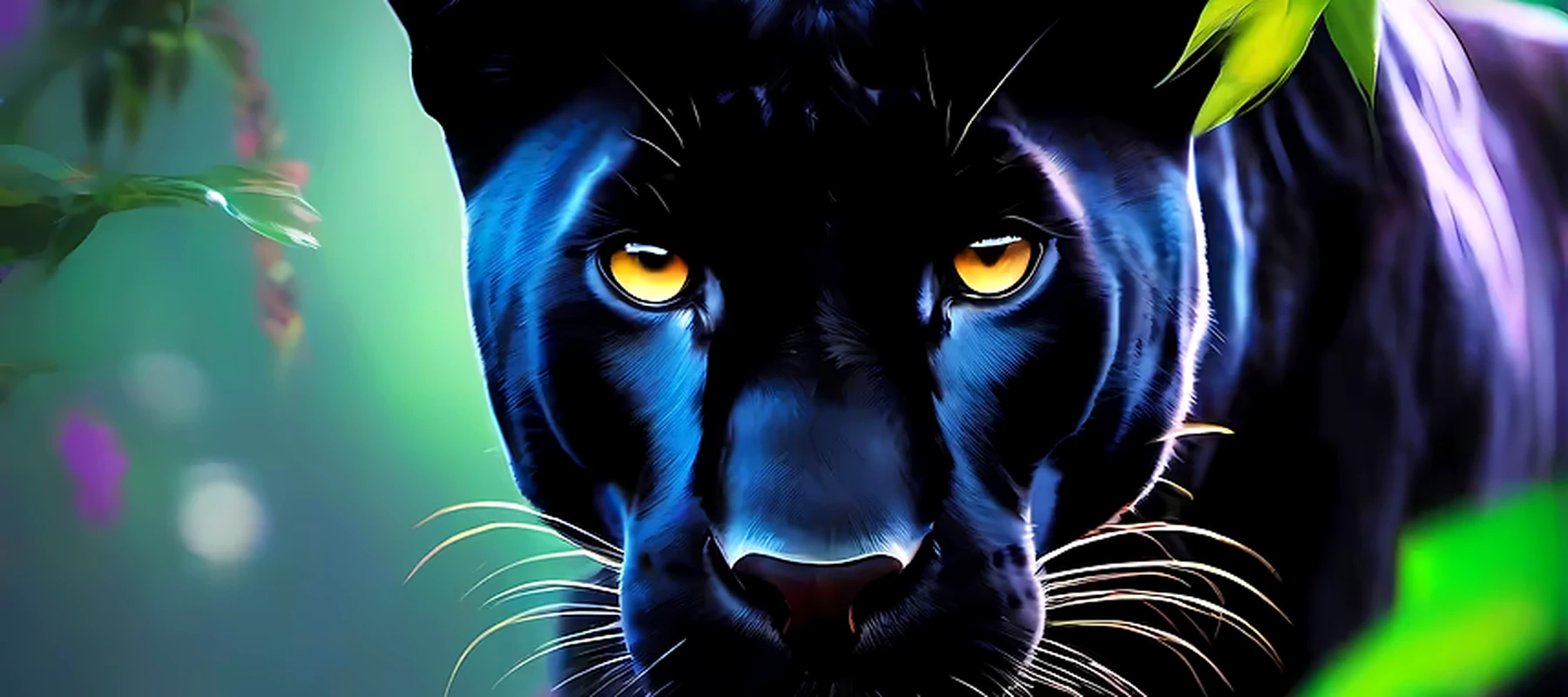Black Panther RGB Desk Mat full-width design preview