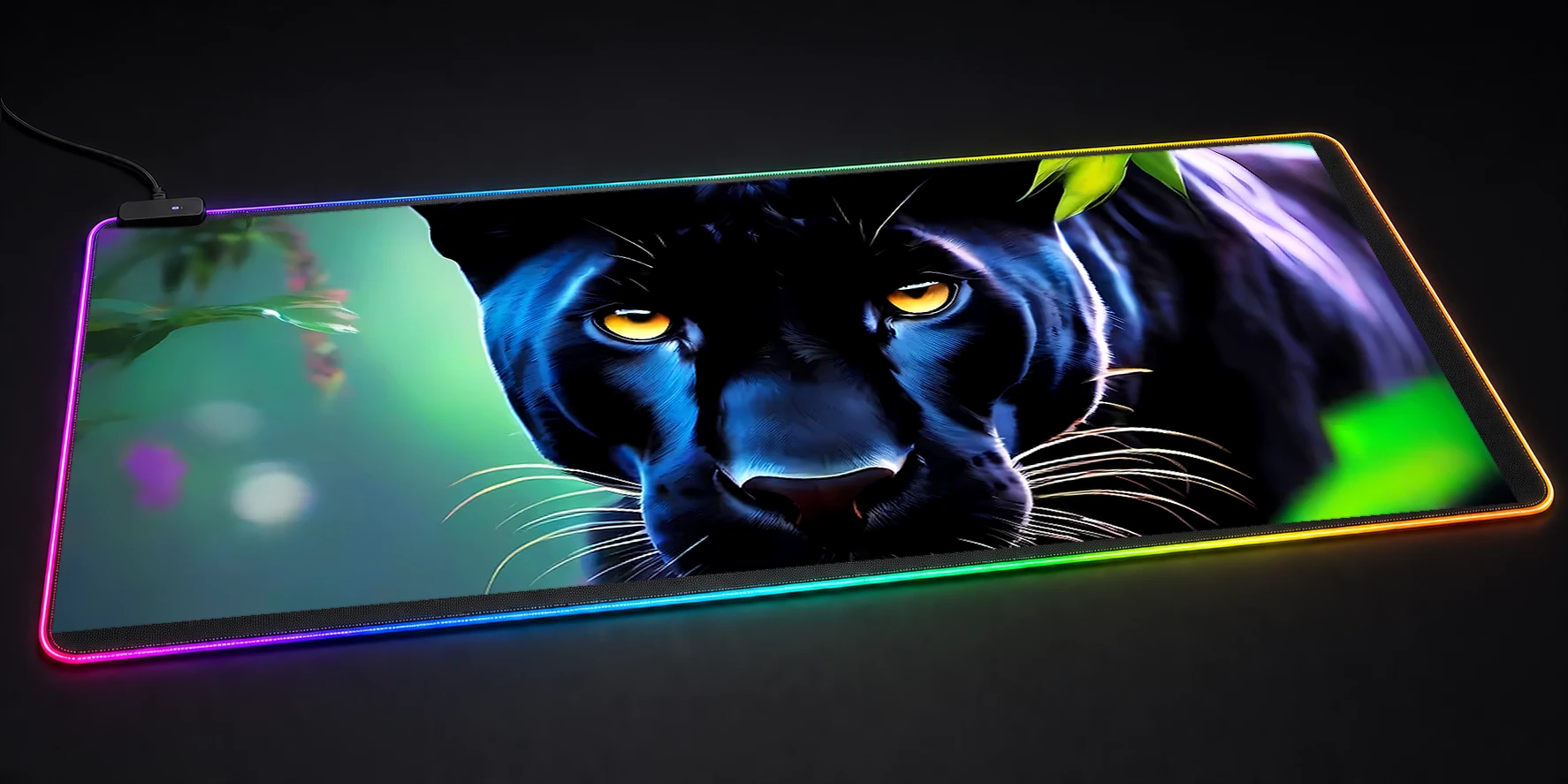 Black Panther RGB Desk Mat RGB desk mat