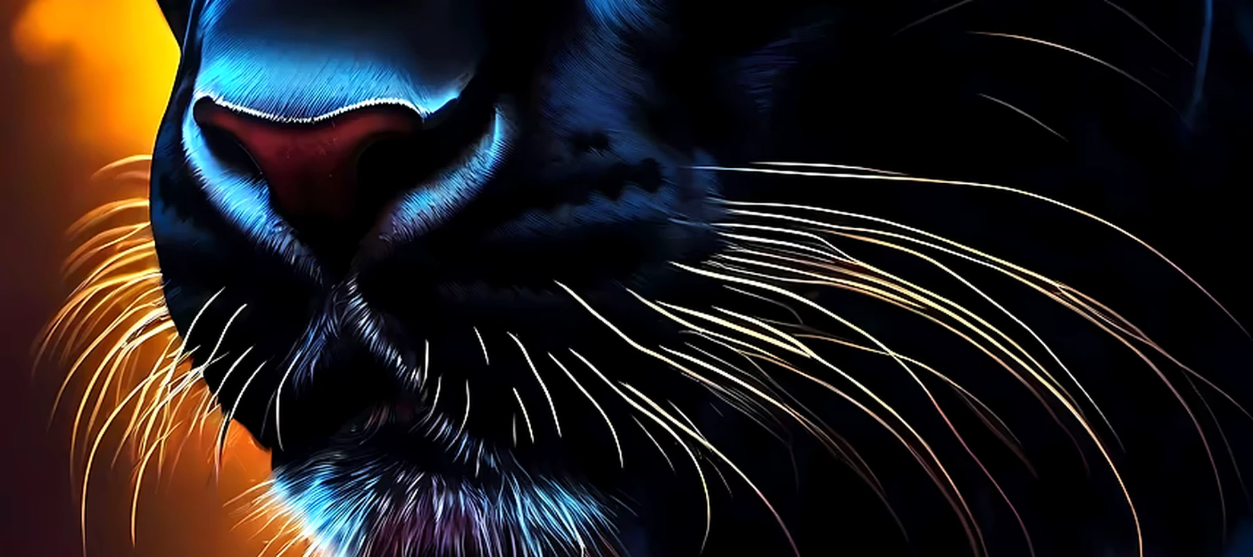 Black Panther RGB Desk Mat full-width design preview