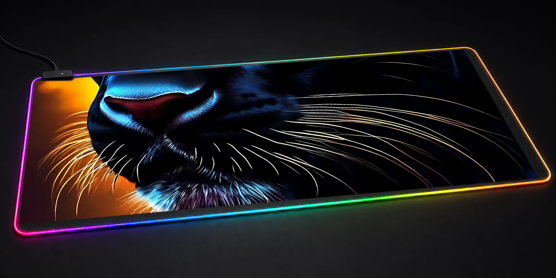 Black Panther RGB Desk Mat RGB desk mat